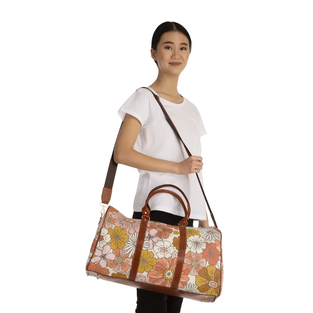 Floral Bag Overnight Bag Vintage Style Florals Waterproof Travel Bag Duffel Bag Faux Leather Bags & Purses