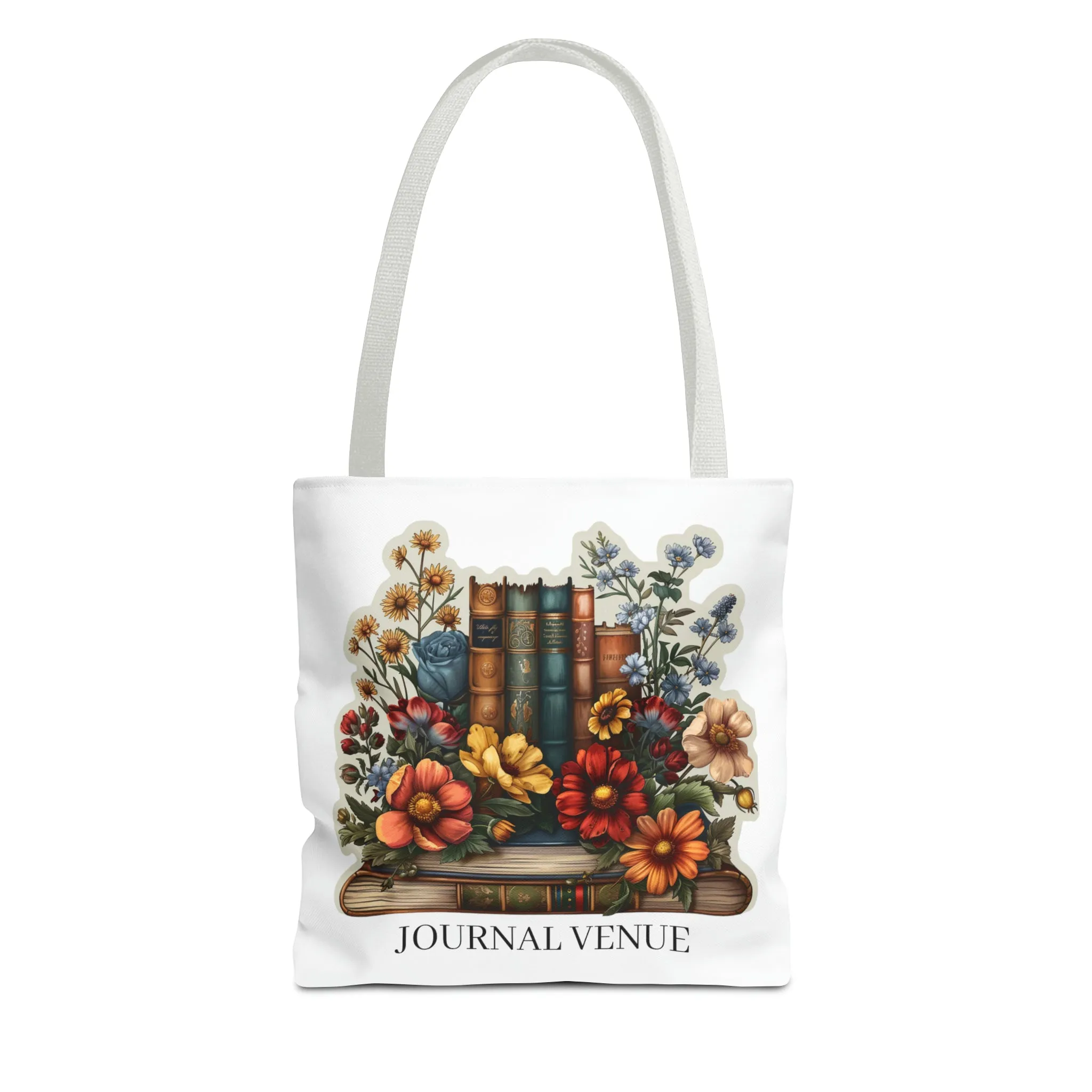 Floral Bookworm Shopping Tote Bag