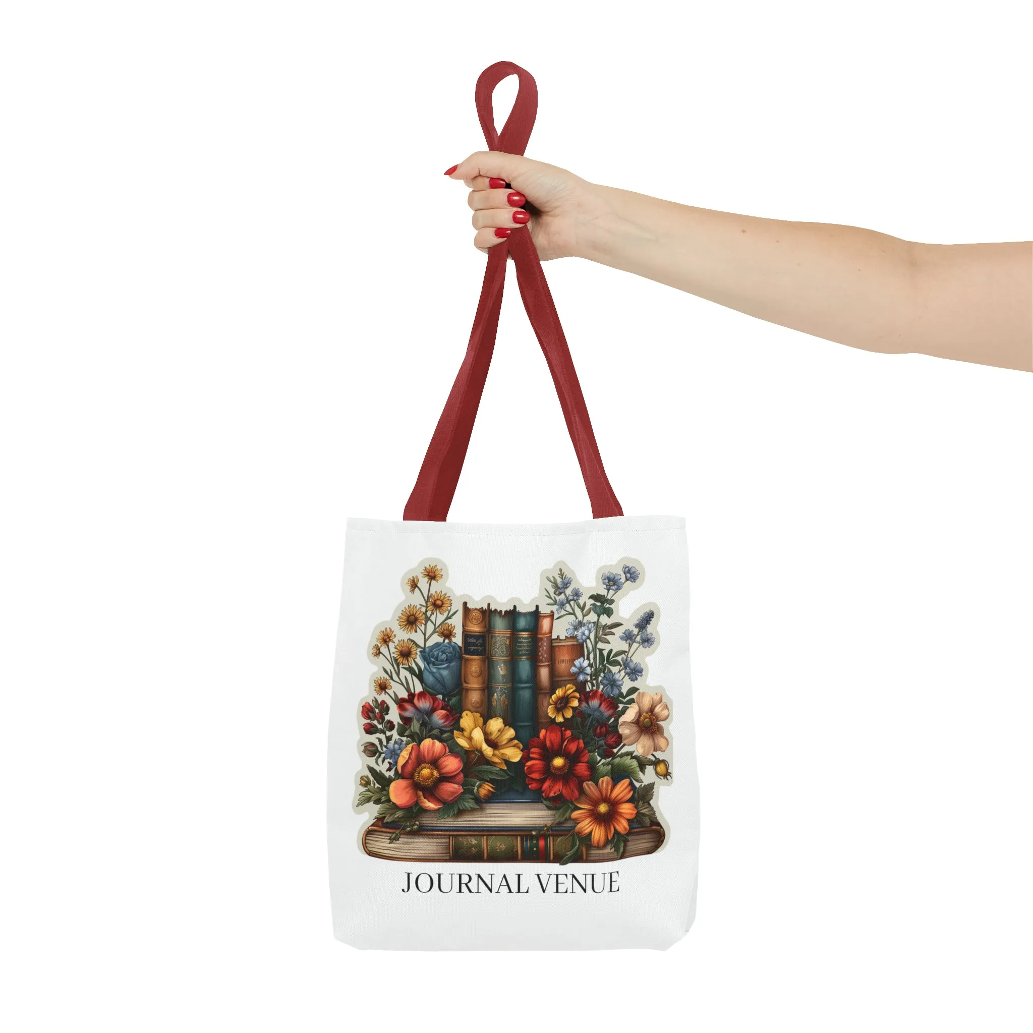 Floral Bookworm Shopping Tote Bag