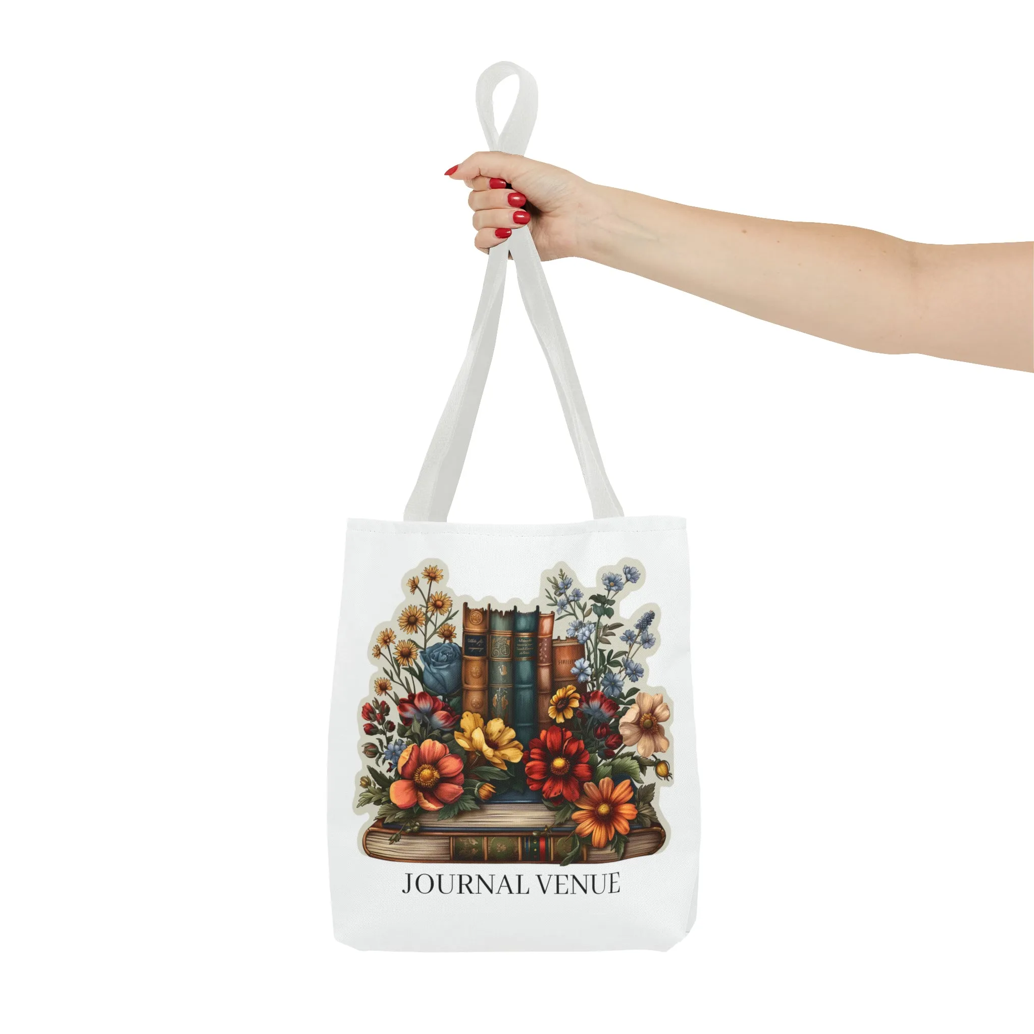 Floral Bookworm Shopping Tote Bag