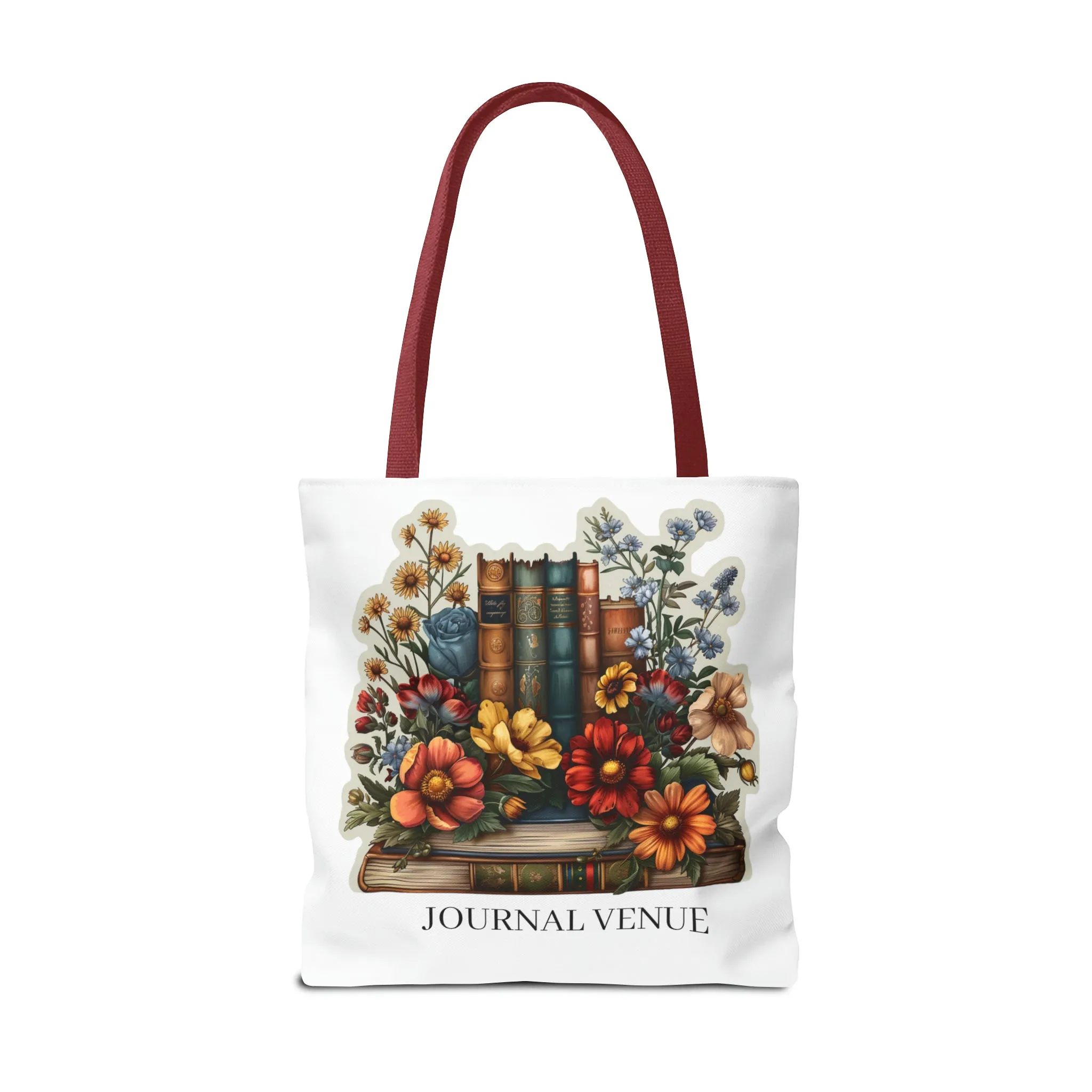 Floral Bookworm Shopping Tote Bag