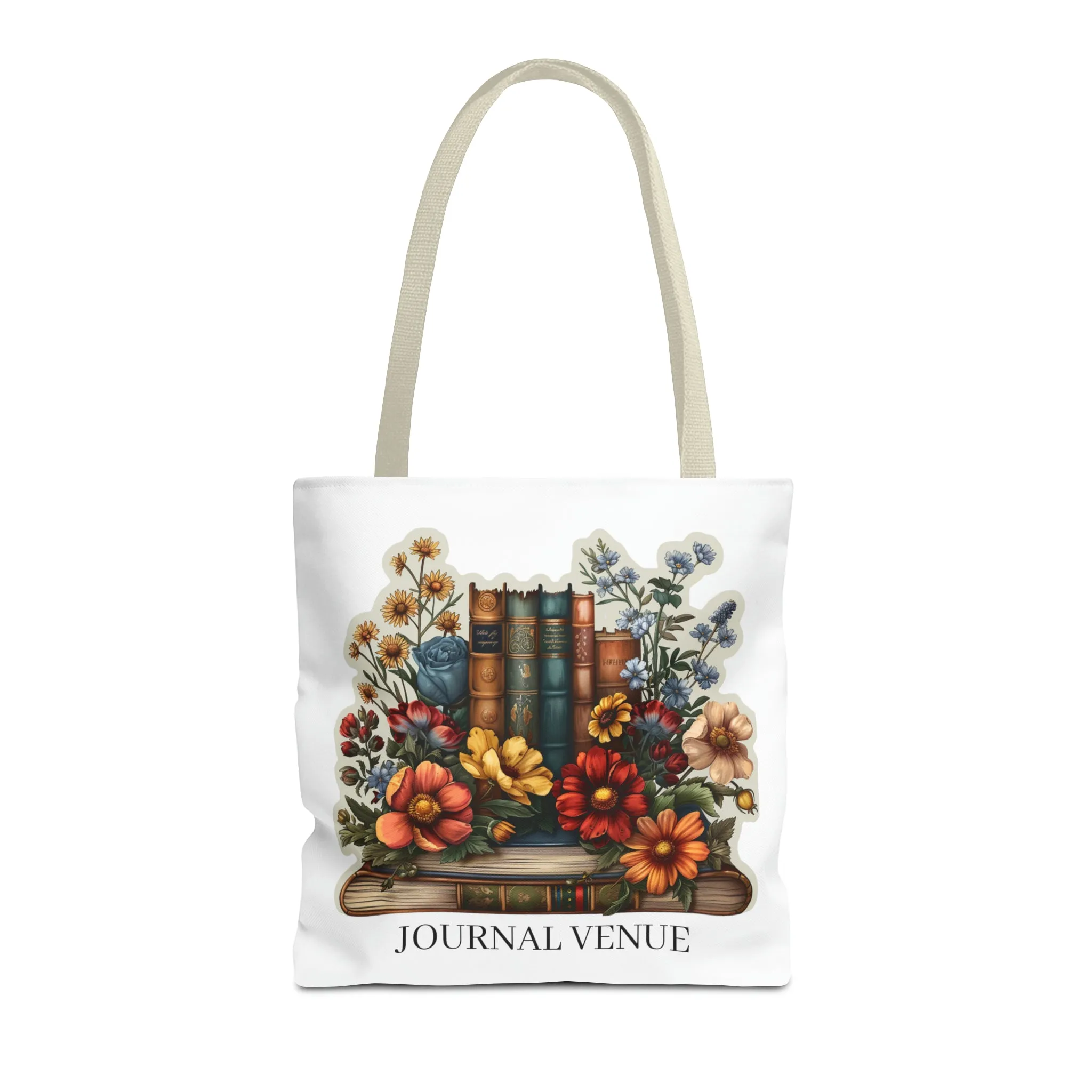 Floral Bookworm Shopping Tote Bag