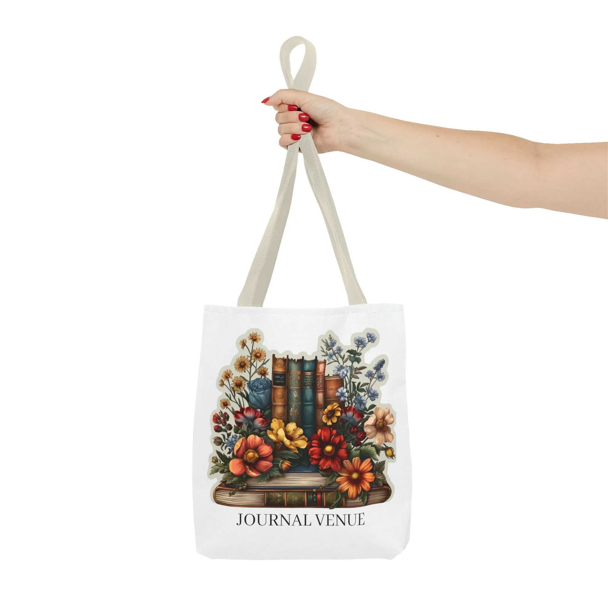 Floral Bookworm Shopping Tote Bag