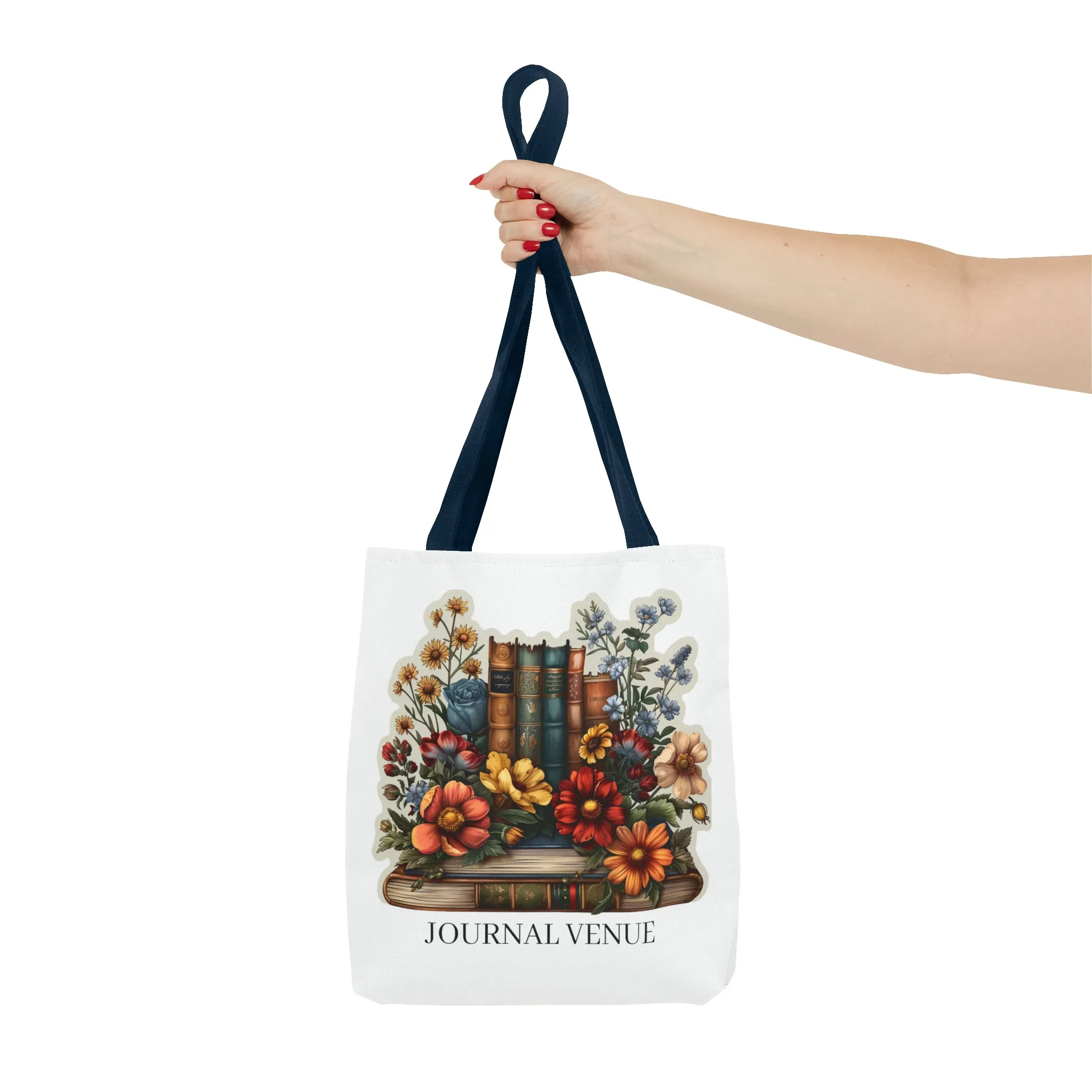 Floral Bookworm Shopping Tote Bag