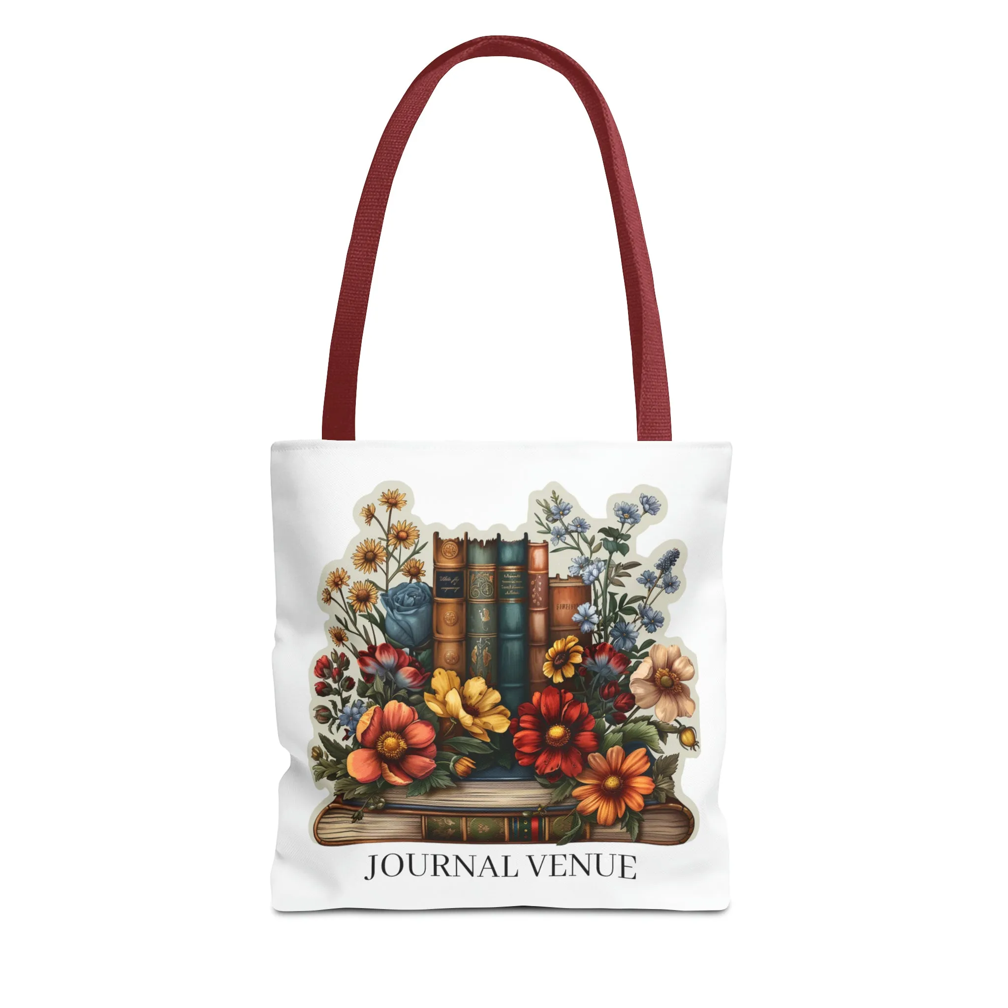 Floral Bookworm Shopping Tote Bag