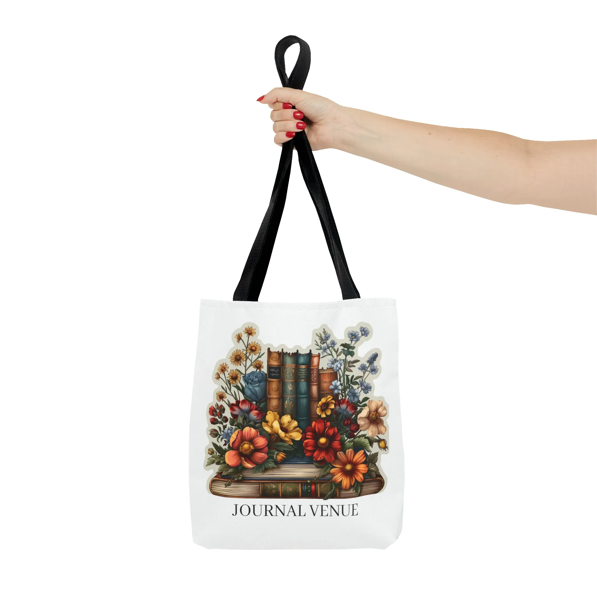 Floral Bookworm Shopping Tote Bag
