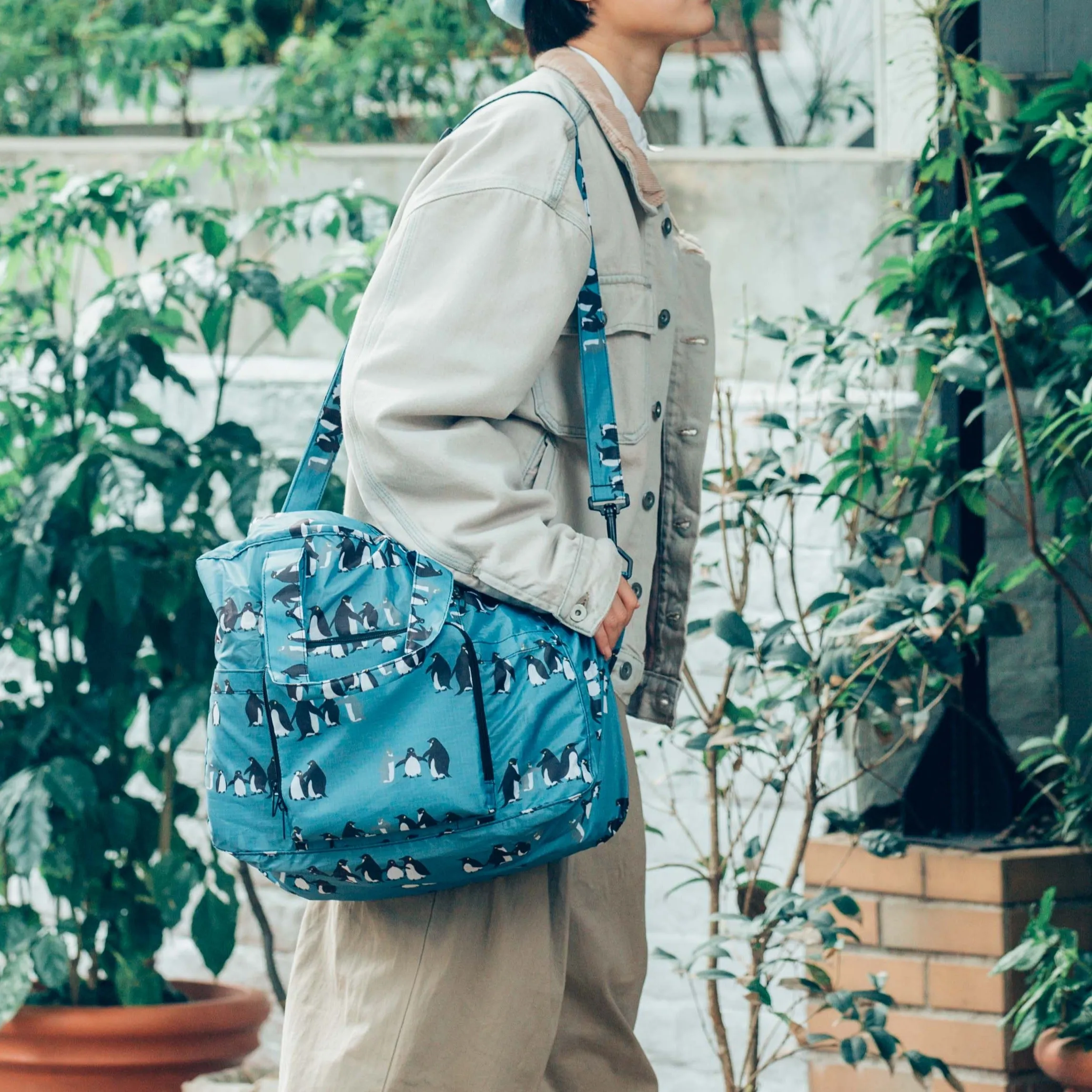 Foldable Duffel Bag Water Repellent with themed pattern