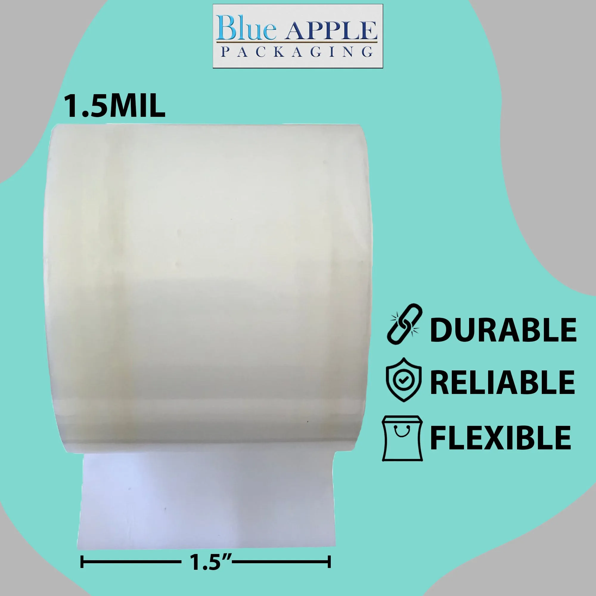 Food Grade Poly Tubing Roll Bags 1.5Mil 1.5x2900ft- Impulse Heat Sealer