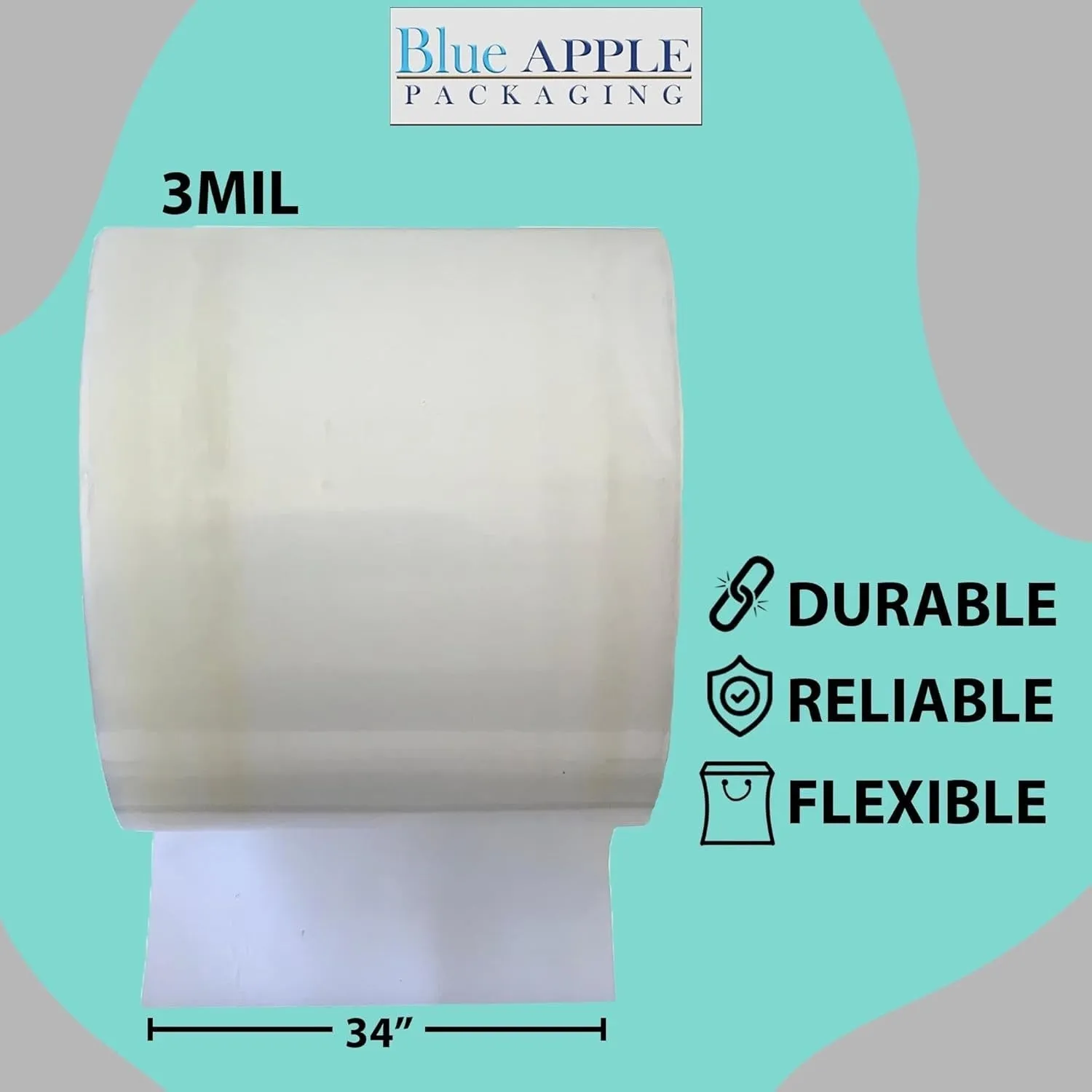 Food Grade Poly Tubing Roll Bags 3Mil 34x1450ft- Impulse Heat Sealer