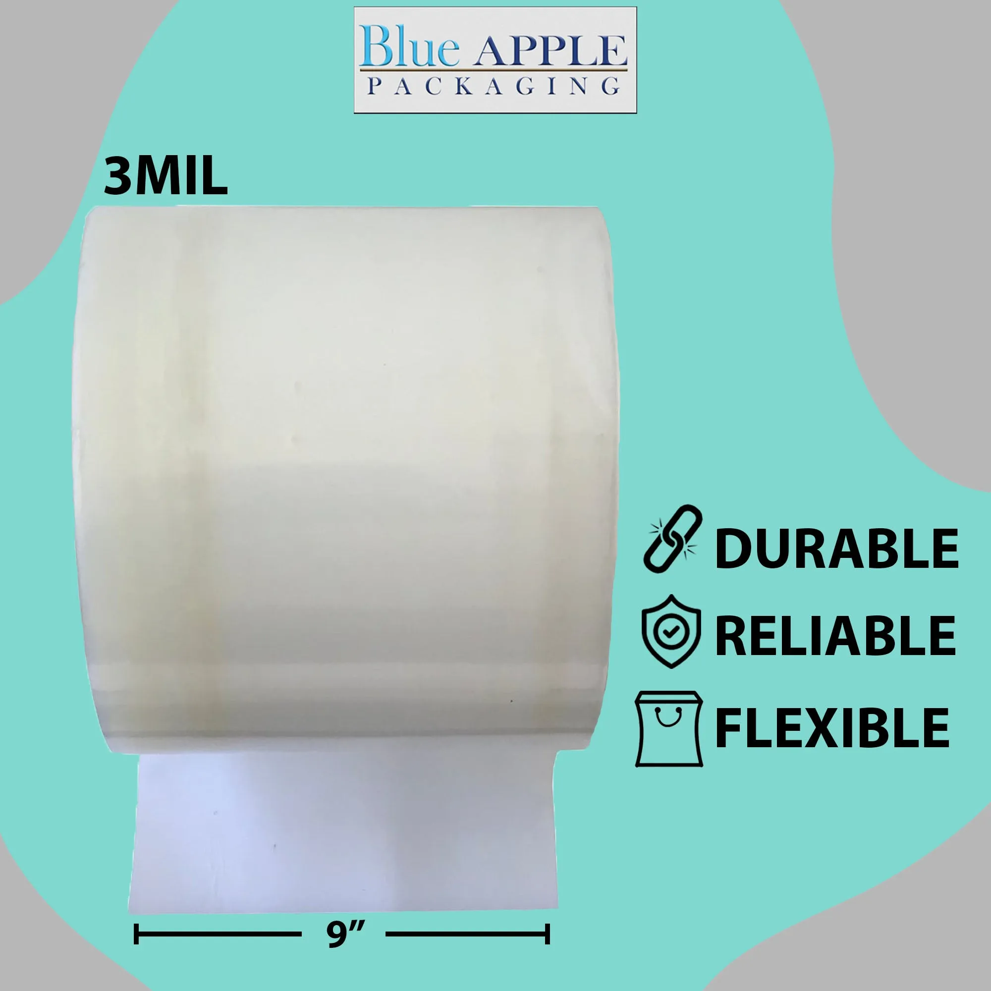 Food Grade Poly Tubing Roll Bags 3Mil 9x1450ft- Impulse Heat Sealer