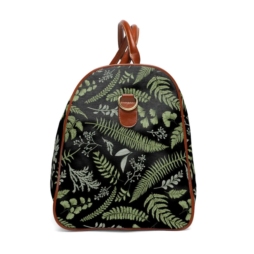 Forest Fern Bag Duffel Bag Waterproof Travel Bag Overnight Bag Faux Leather Handles & Strap Airline Travel Bag