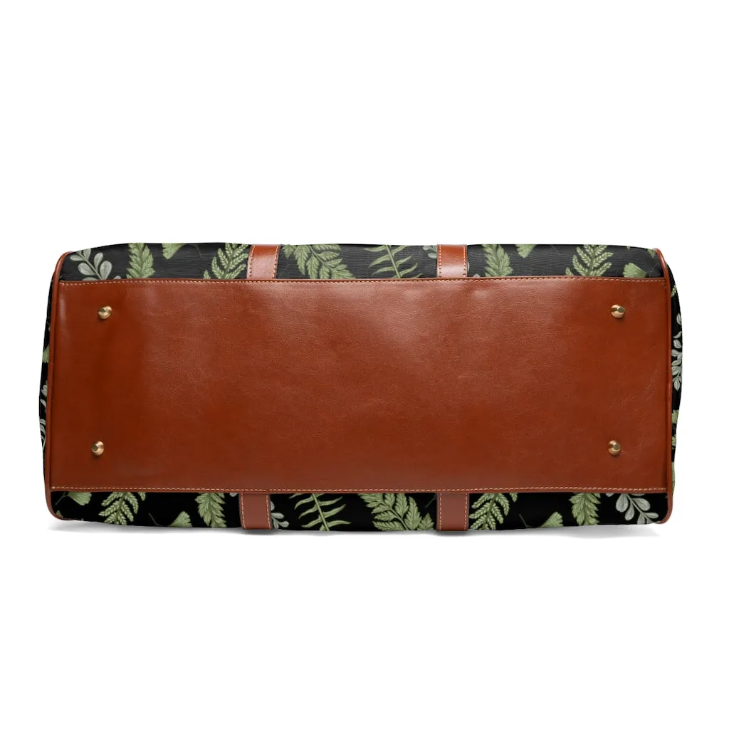 Forest Fern Bag Duffel Bag Waterproof Travel Bag Overnight Bag Faux Leather Handles & Strap Airline Travel Bag