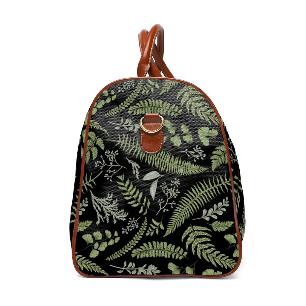 Forest Fern Bag Duffel Bag Waterproof Travel Bag Overnight Bag Faux Leather Handles & Strap Airline Travel Bag