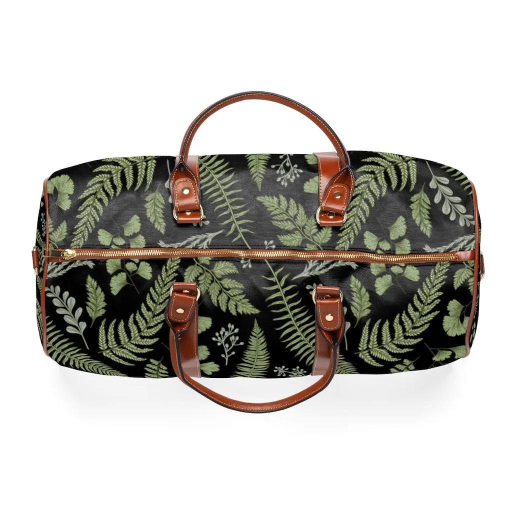 Forest Fern Bag Duffel Bag Waterproof Travel Bag Overnight Bag Faux Leather Handles & Strap Airline Travel Bag