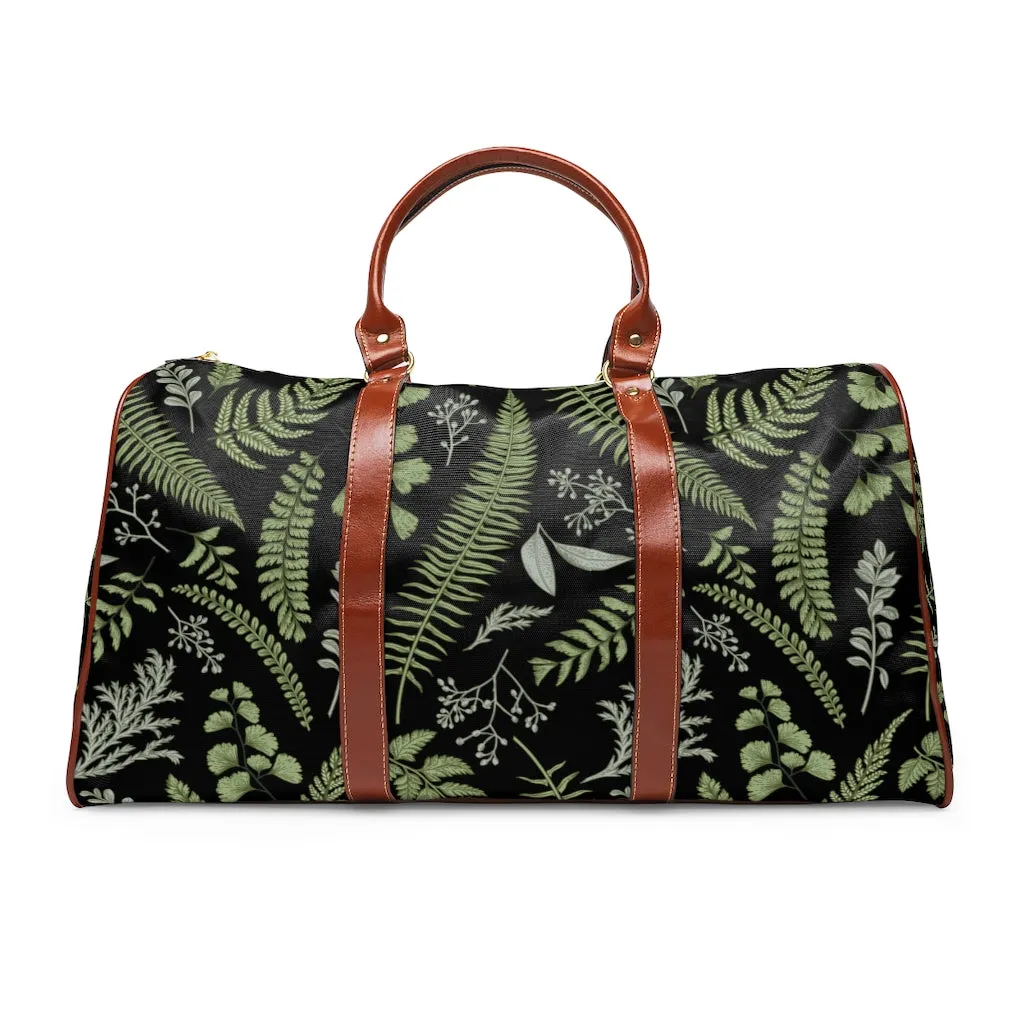 Forest Fern Bag Duffel Bag Waterproof Travel Bag Overnight Bag Faux Leather Handles & Strap Airline Travel Bag