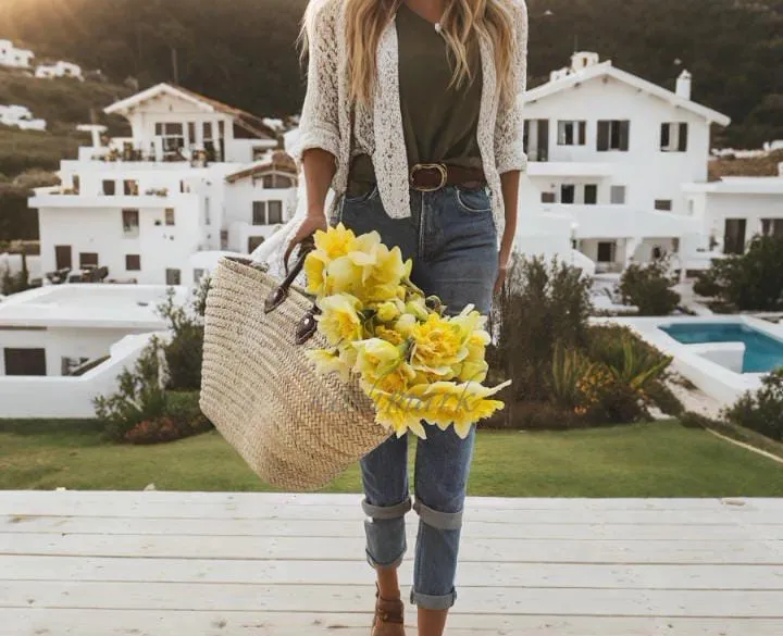 FREE TASSEL Personalized Wicker Straw Beach Bag - Custom Tote for Summer Fun
