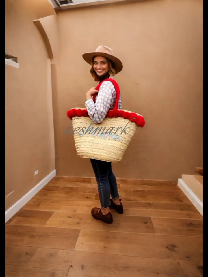 FREE TASSEL Personalized Wicker Straw Beach Bag - Custom Tote for Summer Fun