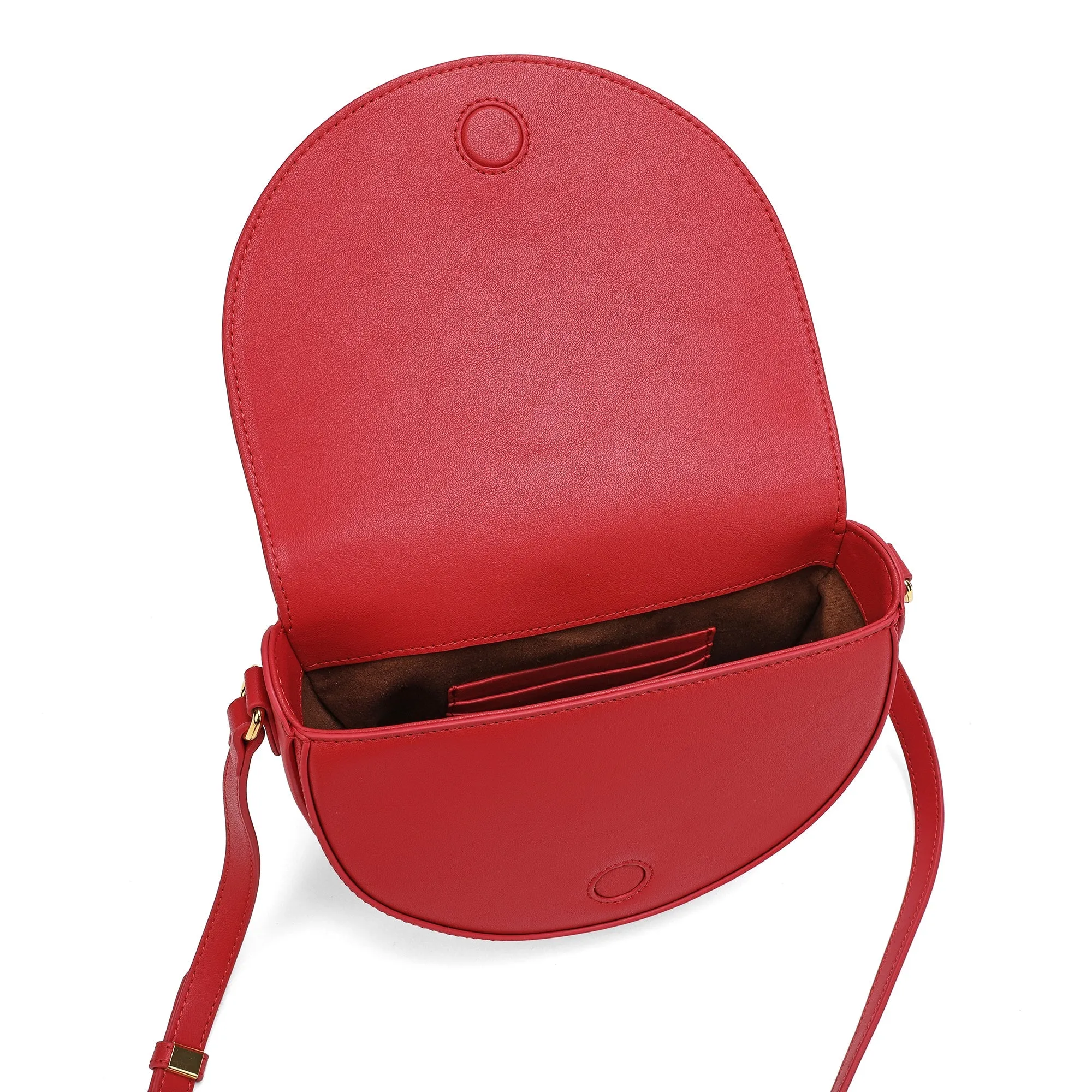 Front Bow Smooth Leather Shoulder Bag