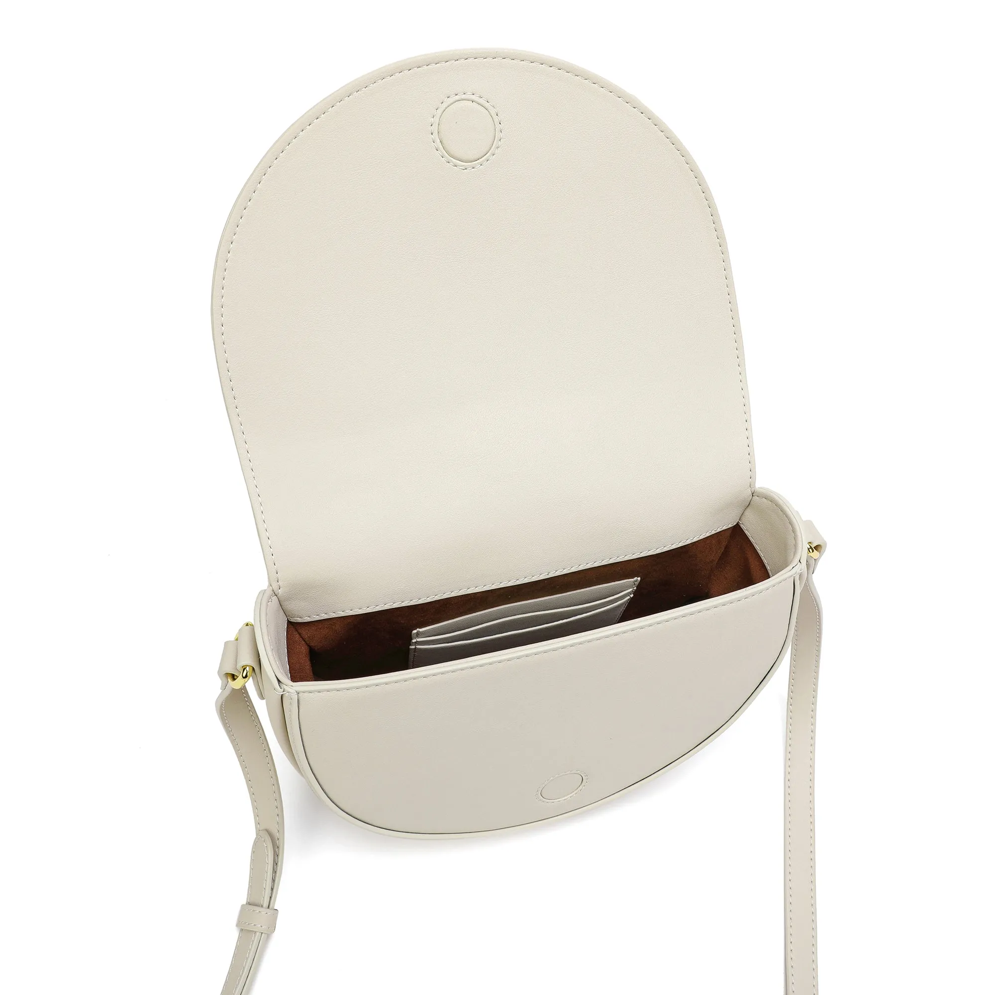 Front Bow Smooth Leather Shoulder Bag