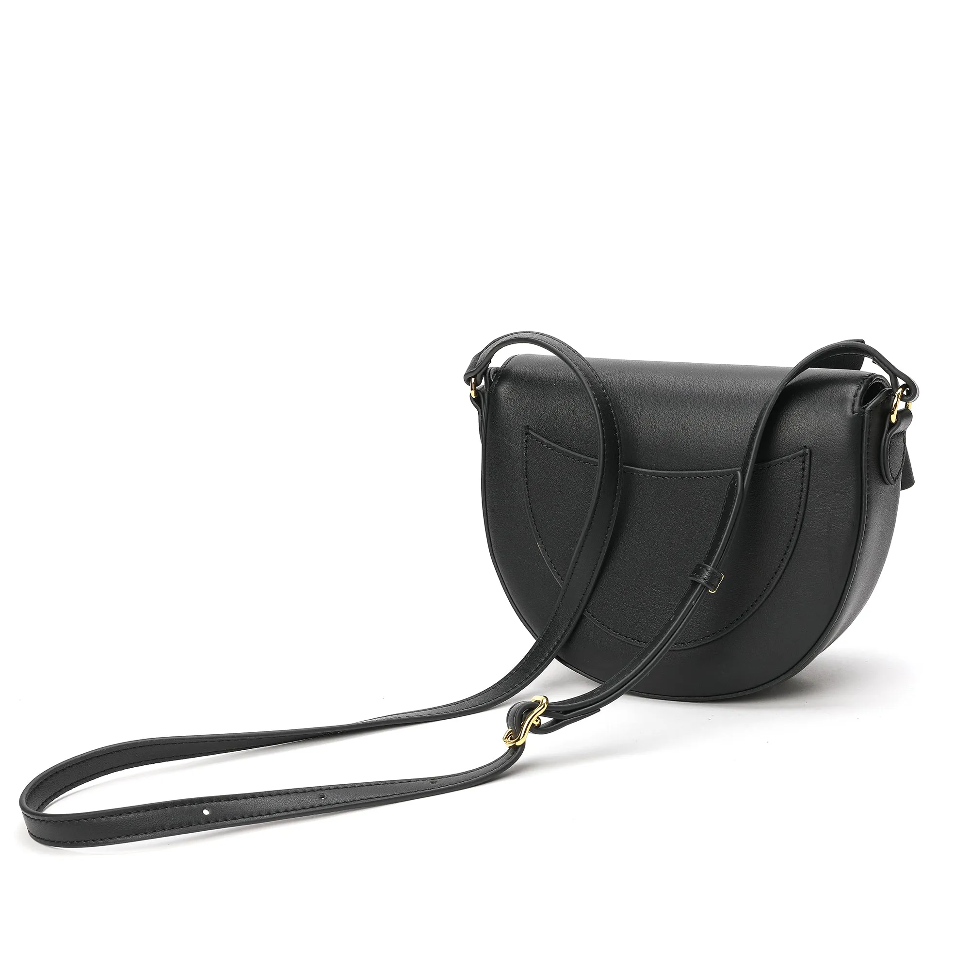 Front Bow Smooth Leather Shoulder Bag