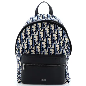 Front Pocket Backpack Oblique Velvet and Leather
