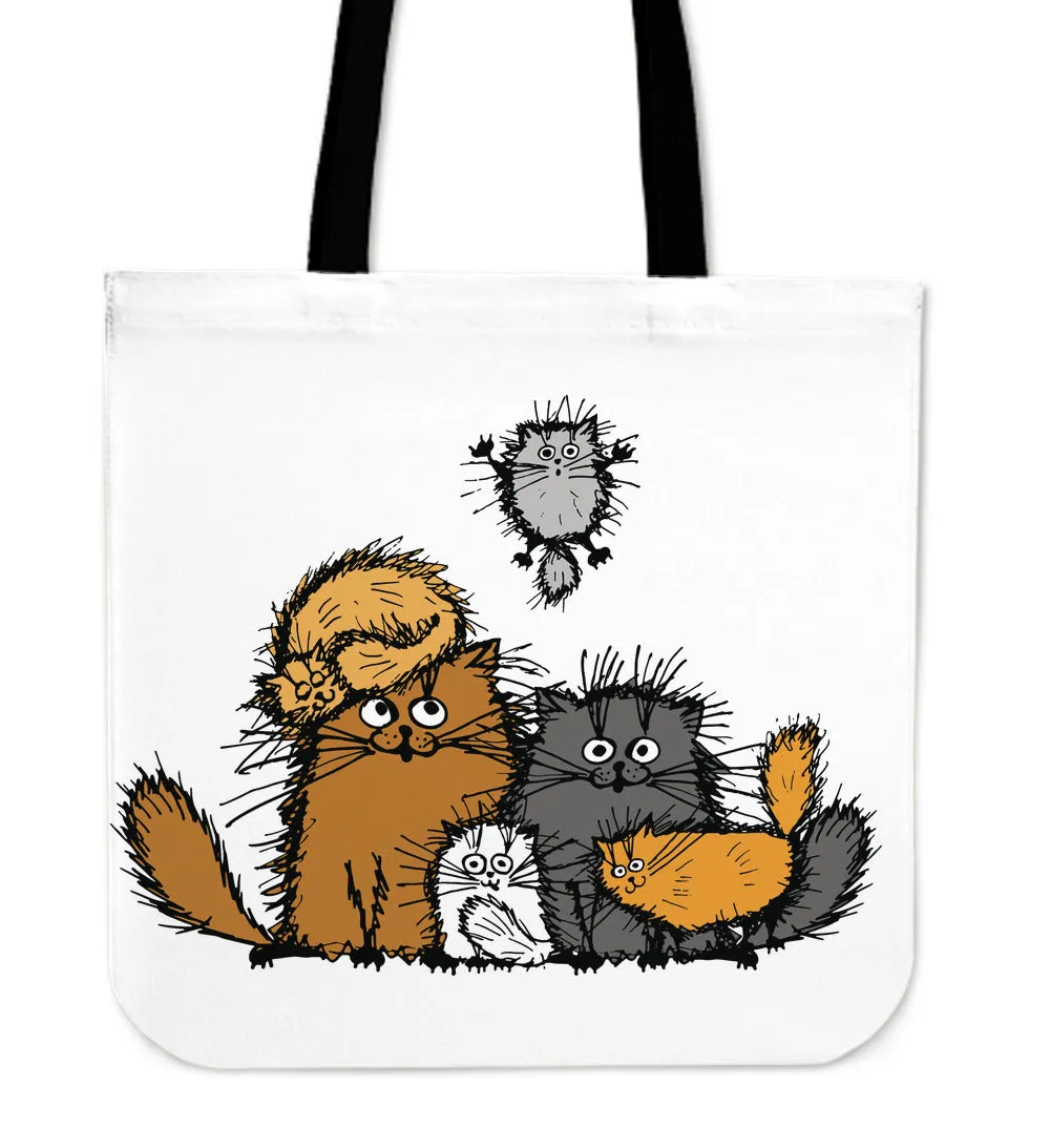 Fuzzy Gray Cat Tote Bag