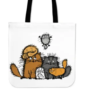 Fuzzy Gray Cat Tote Bag