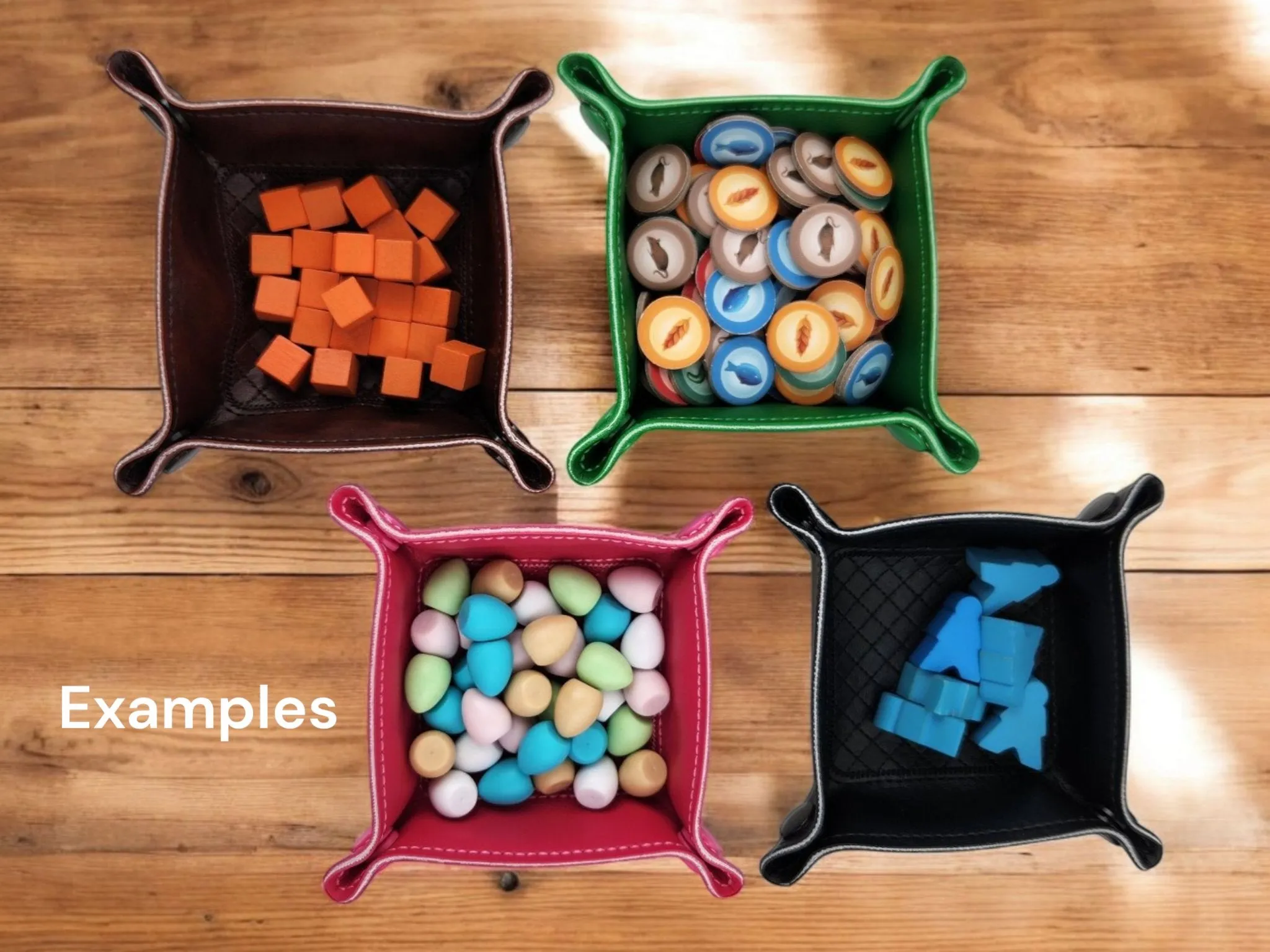 Game piece storage trays, set of four