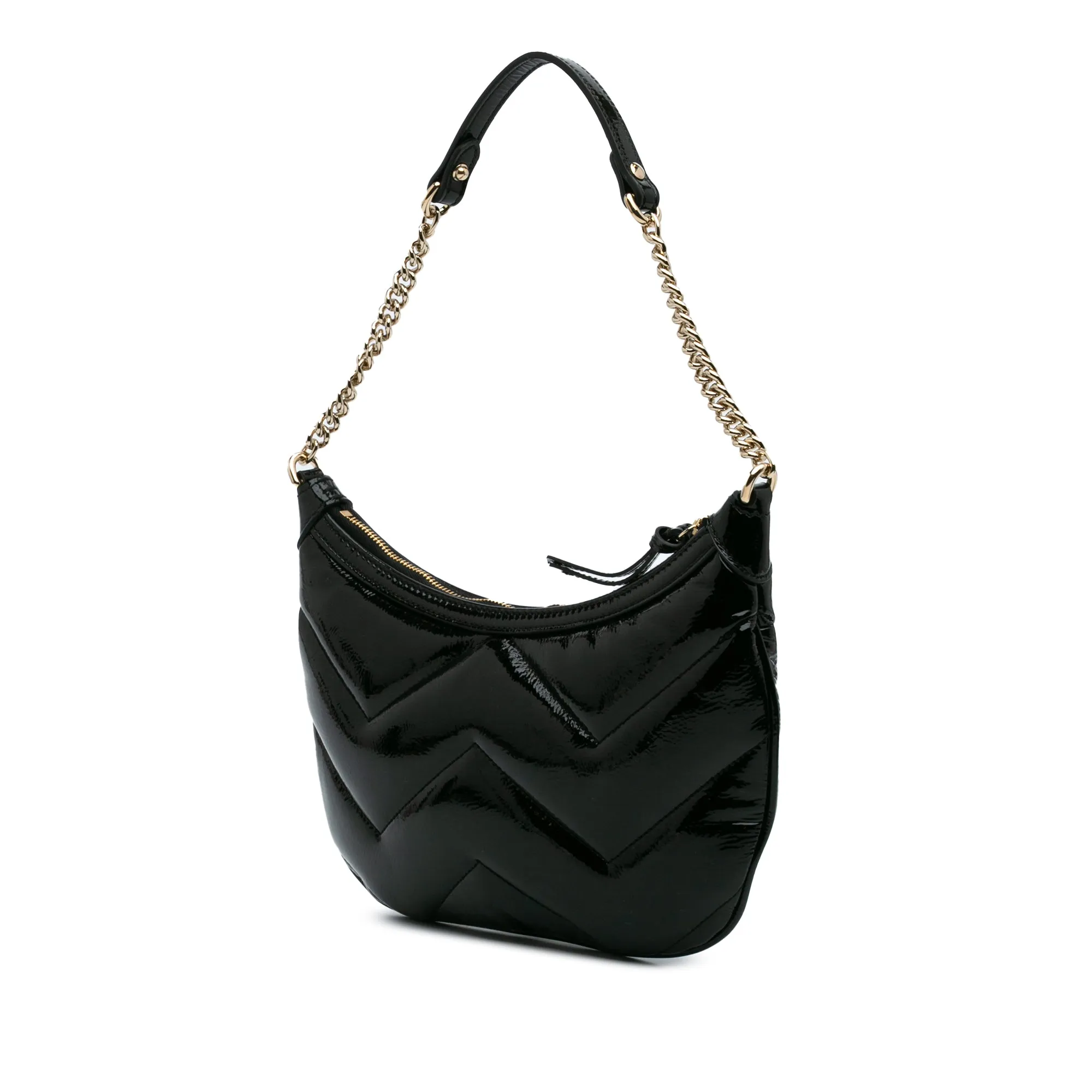GG Marmont Matelasse Patent Shoulder Bag