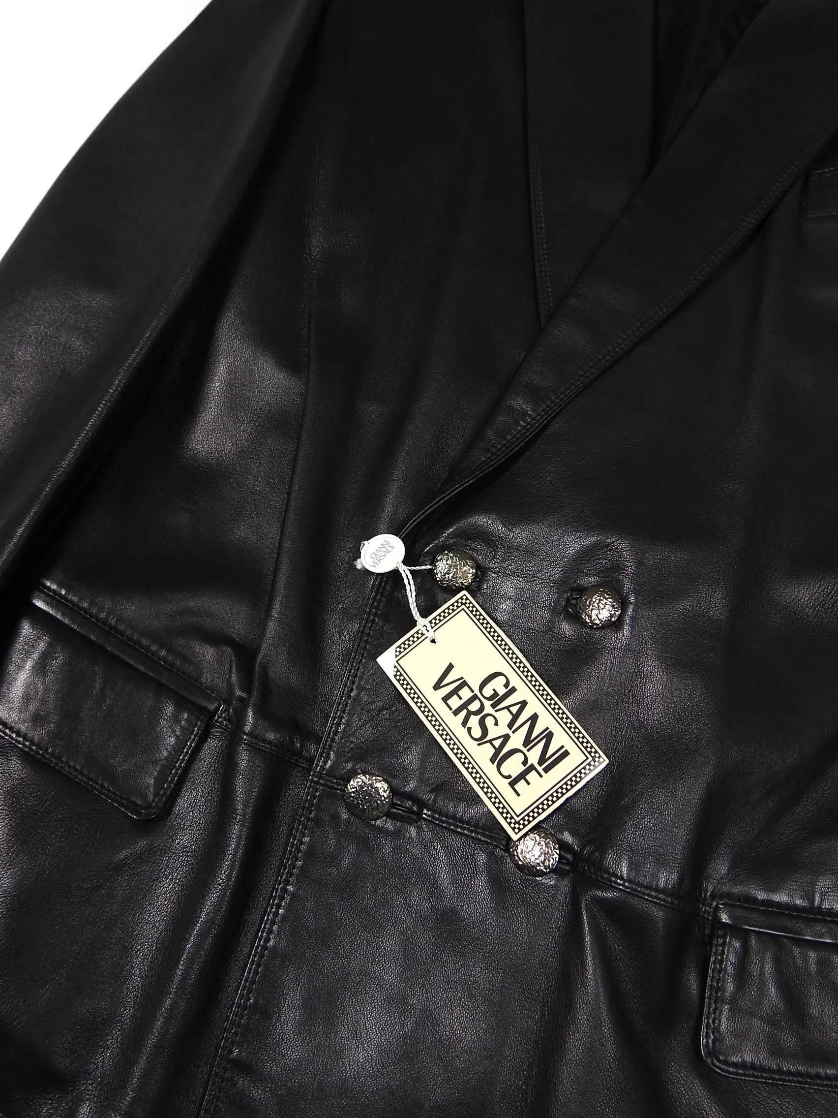 Gianni Versace Vintage Leather Jacket Size 48
