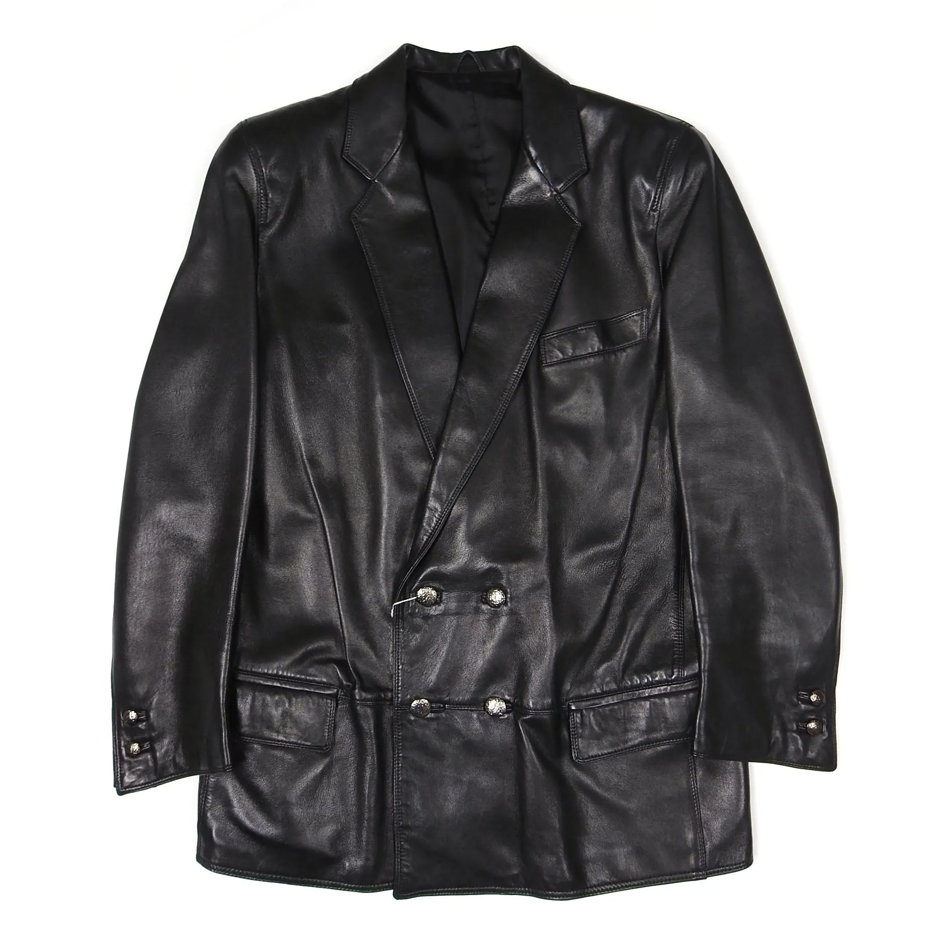 Gianni Versace Vintage Leather Jacket Size 48