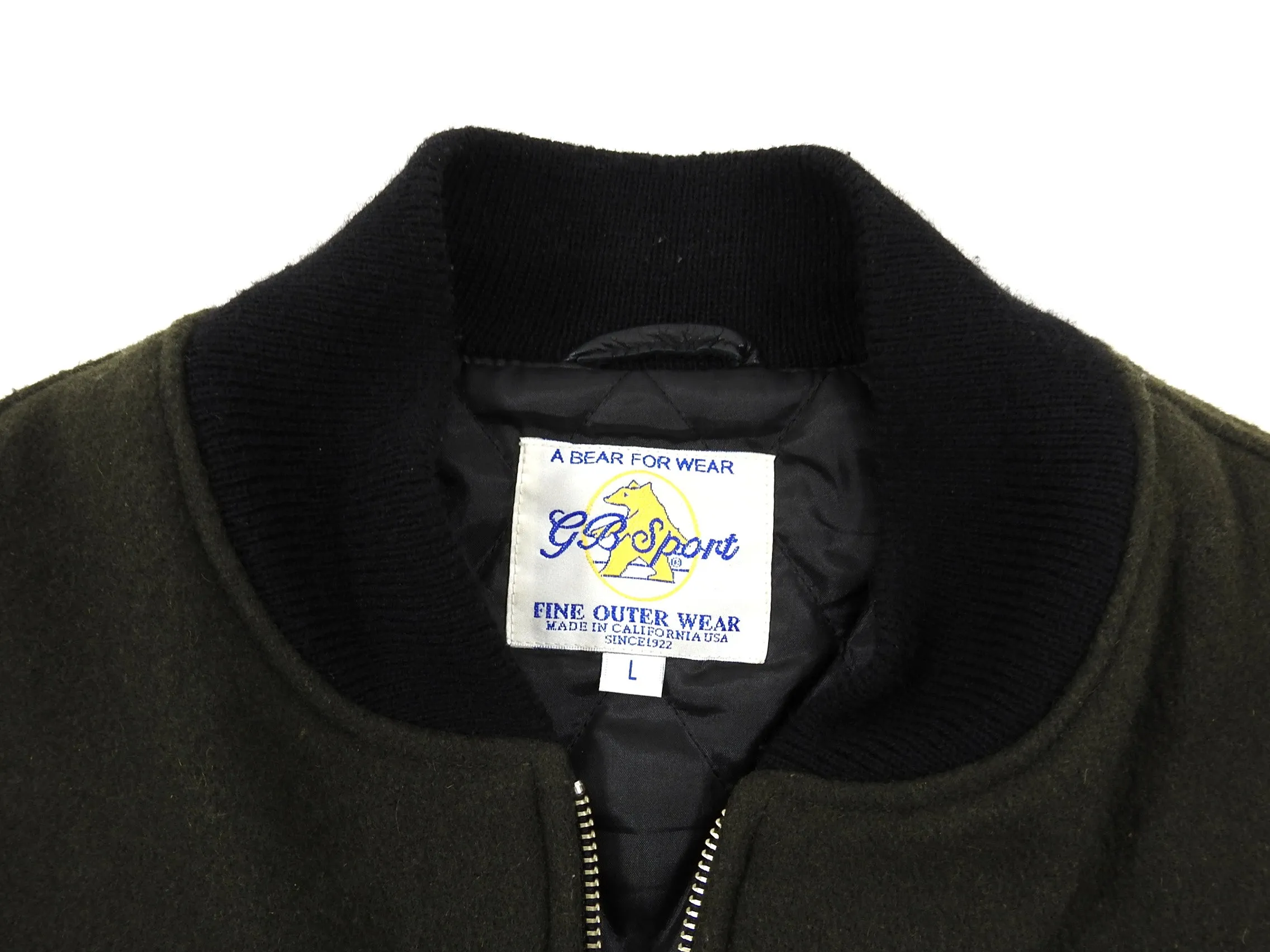 Golden Bear Green Wool Varsity Jacket - L