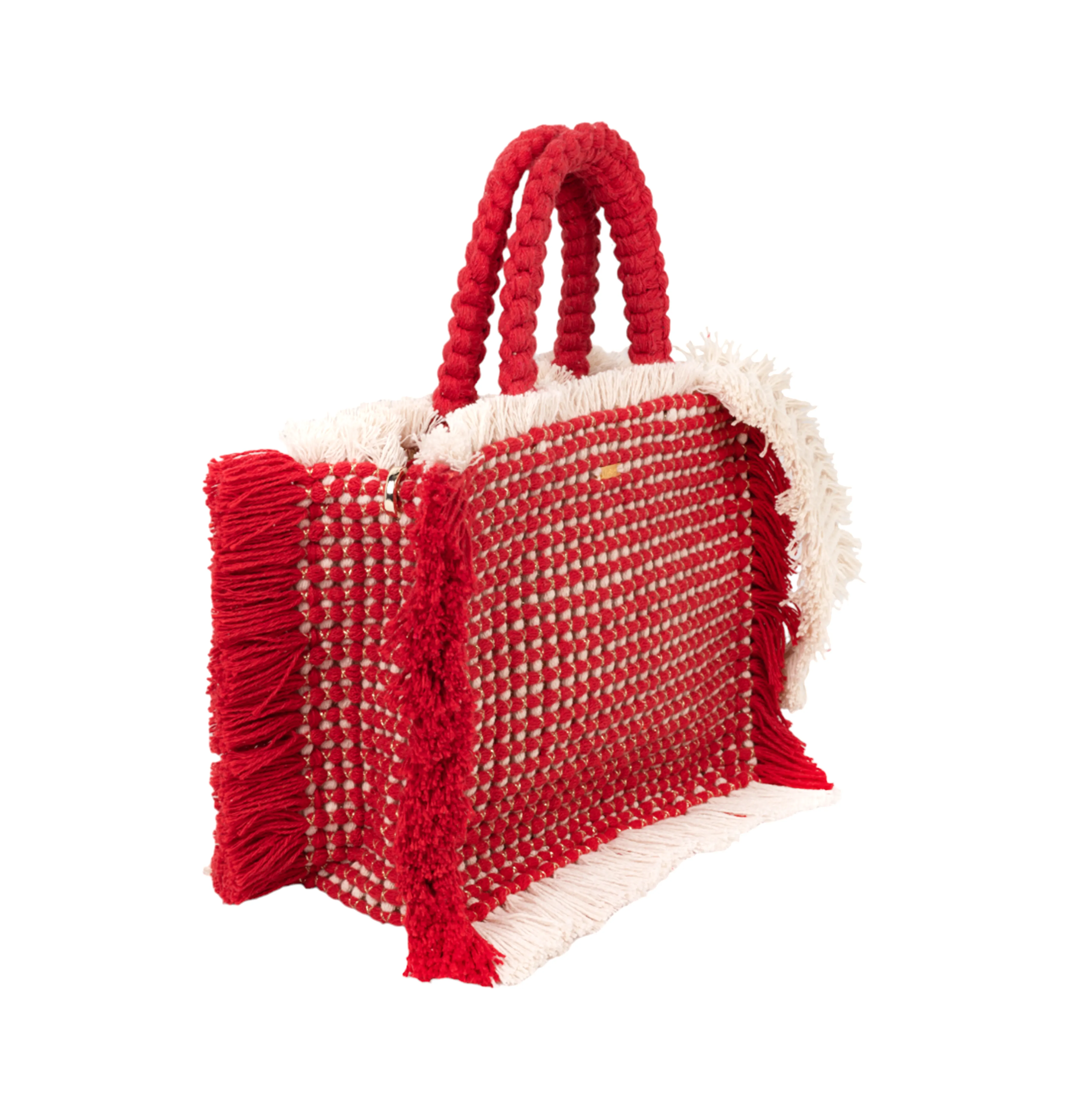 Gossypium Tote Medium #2 - Red & Buttercream