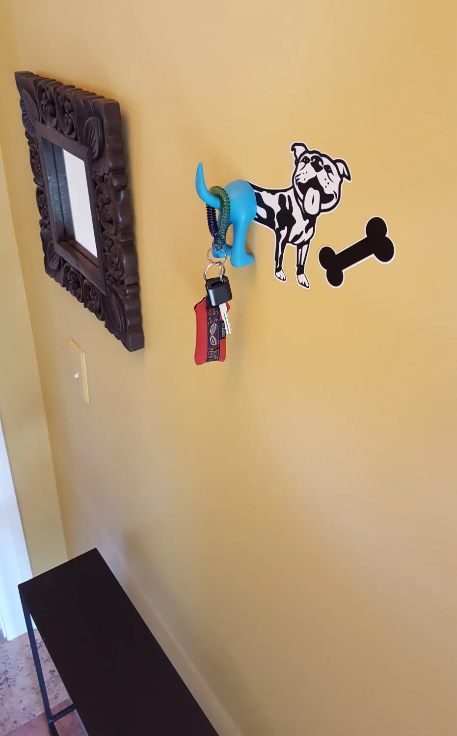 GREAT DOG Vinyl Wall Decal and Dog Tail Hook Set - Frenchie