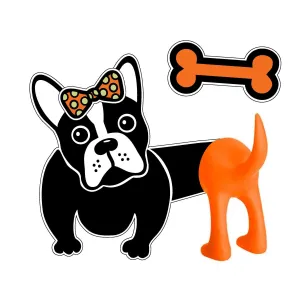 GREAT DOG Vinyl Wall Decal and Dog Tail Hook Set - Frenchie