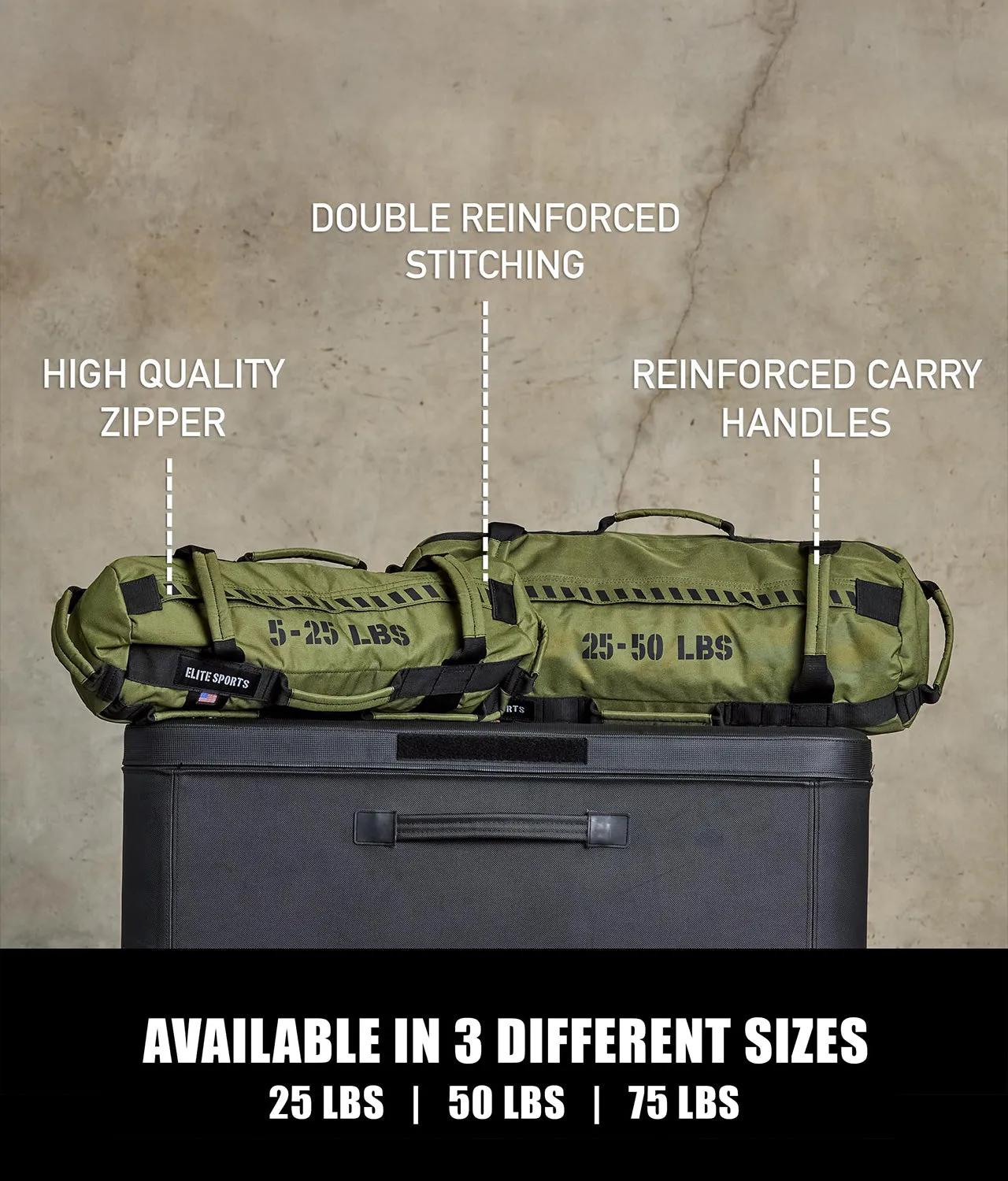Green Core Duffel Workout Sandbag 25-50 lbs