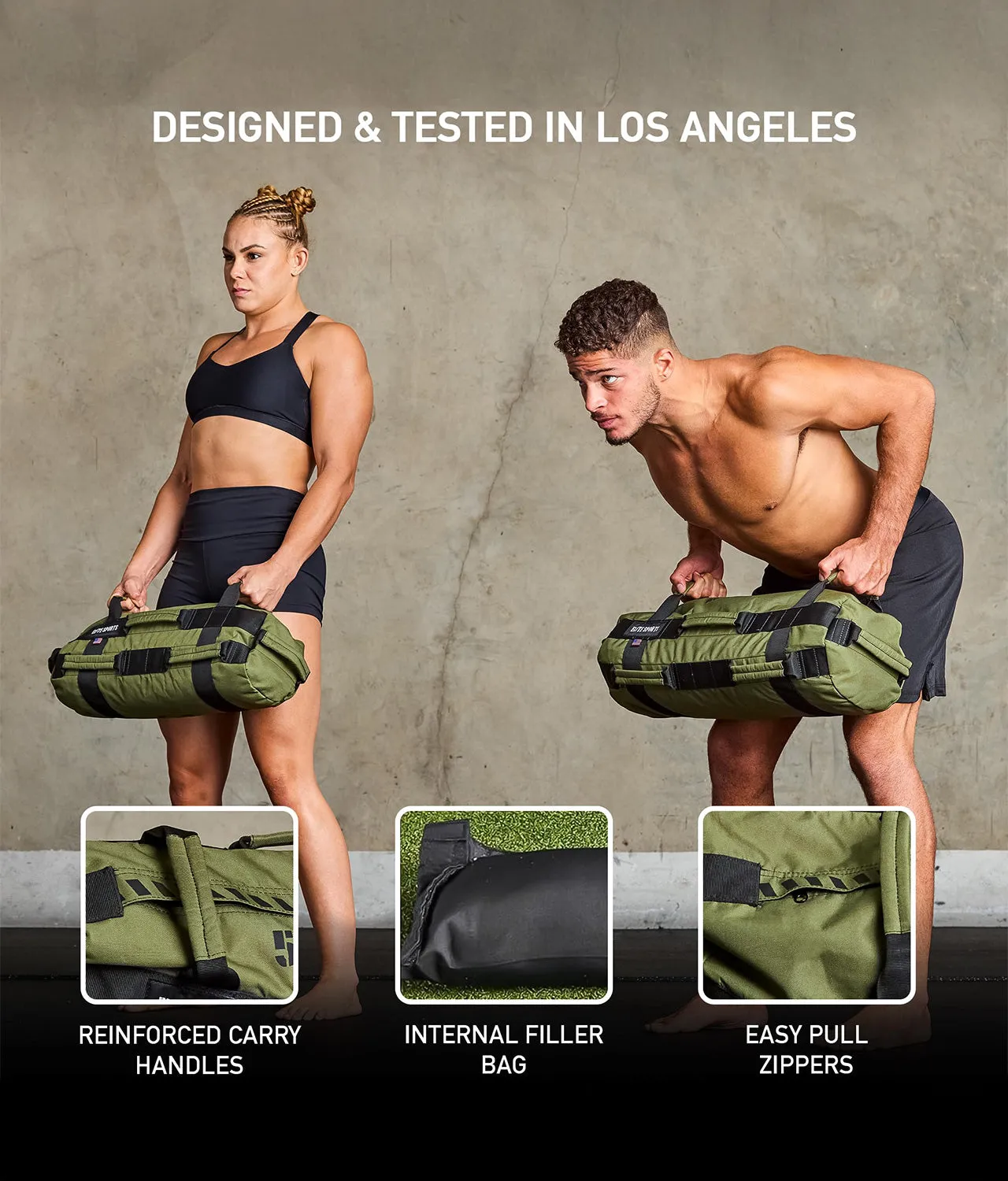 Green Core Duffel Workout Sandbag 25-50 lbs