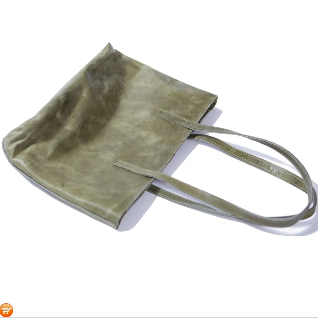 Green Handcrafted Leather Tote