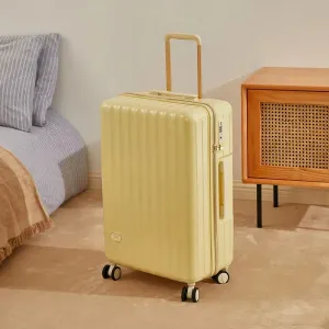 Grooved Fashion Suitcase Trunk w/Wheels (Multiple Colors)