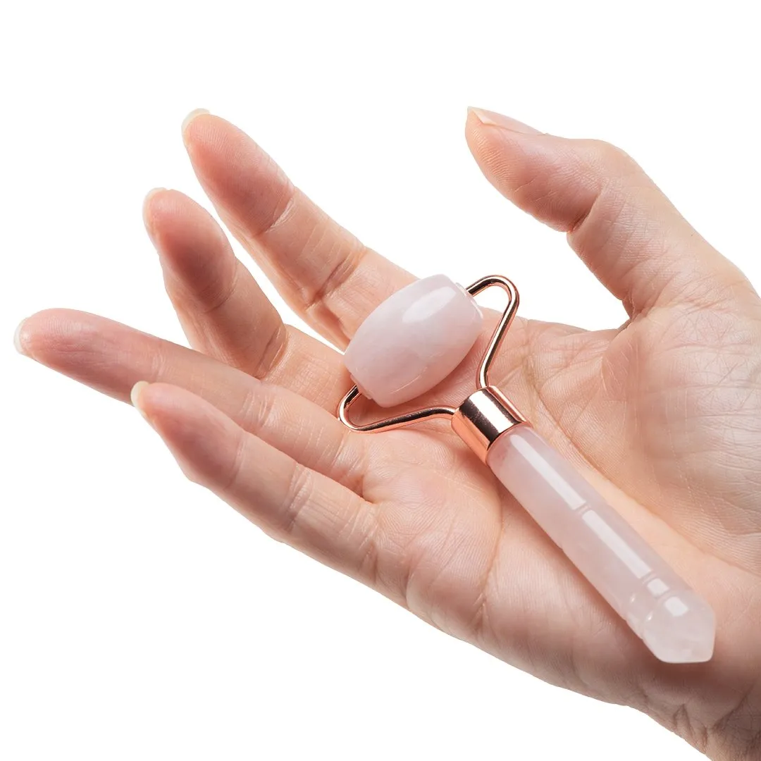 Gua Sha Facial Ritual Smoothing Stone   Face Ritual Petite Roller - Rose Quartz