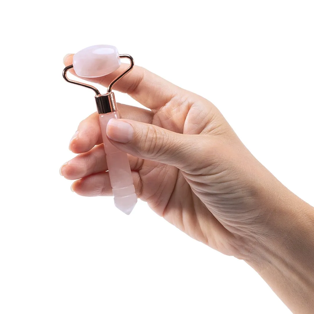 Gua Sha Facial Ritual Smoothing Stone   Face Ritual Petite Roller - Rose Quartz