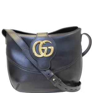 GUCCI Arli Medium Calfskin Leather Shoulder Bag 568857 Black