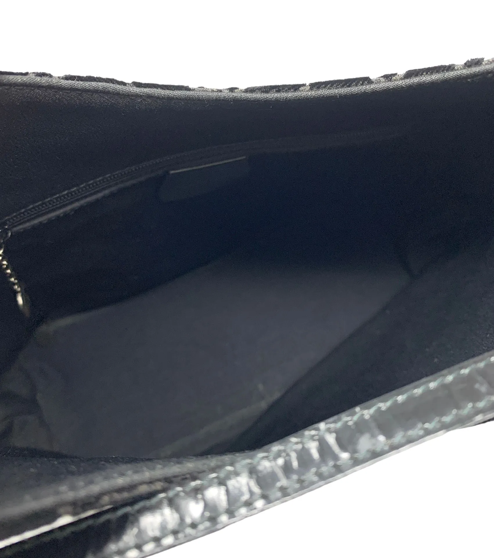 Gucci Black Velvet Logo Shoulder Bag