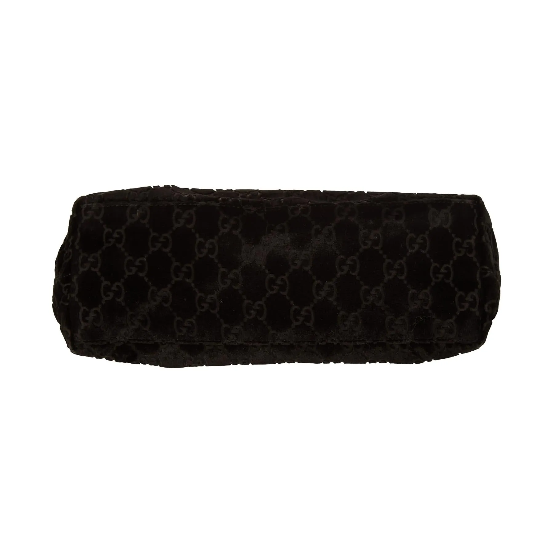 Gucci Black Velvet Logo Top Handle Bag