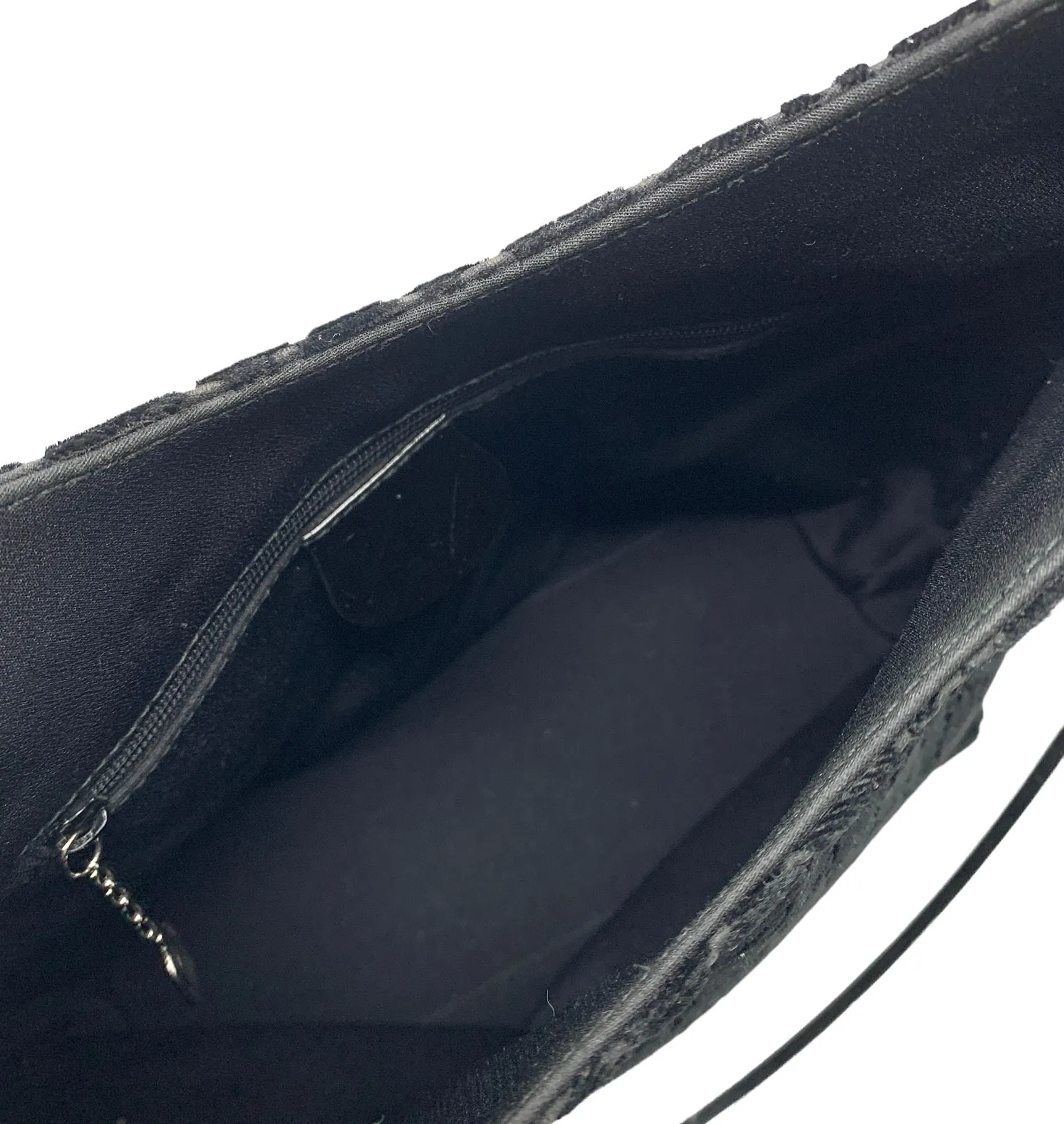 Gucci Black Velvet Logo Top Handle Bag