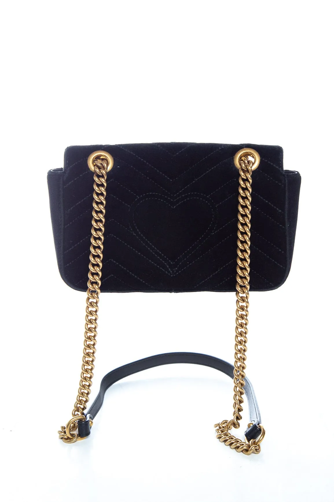 Gucci Black Velvet Marmont Handbag