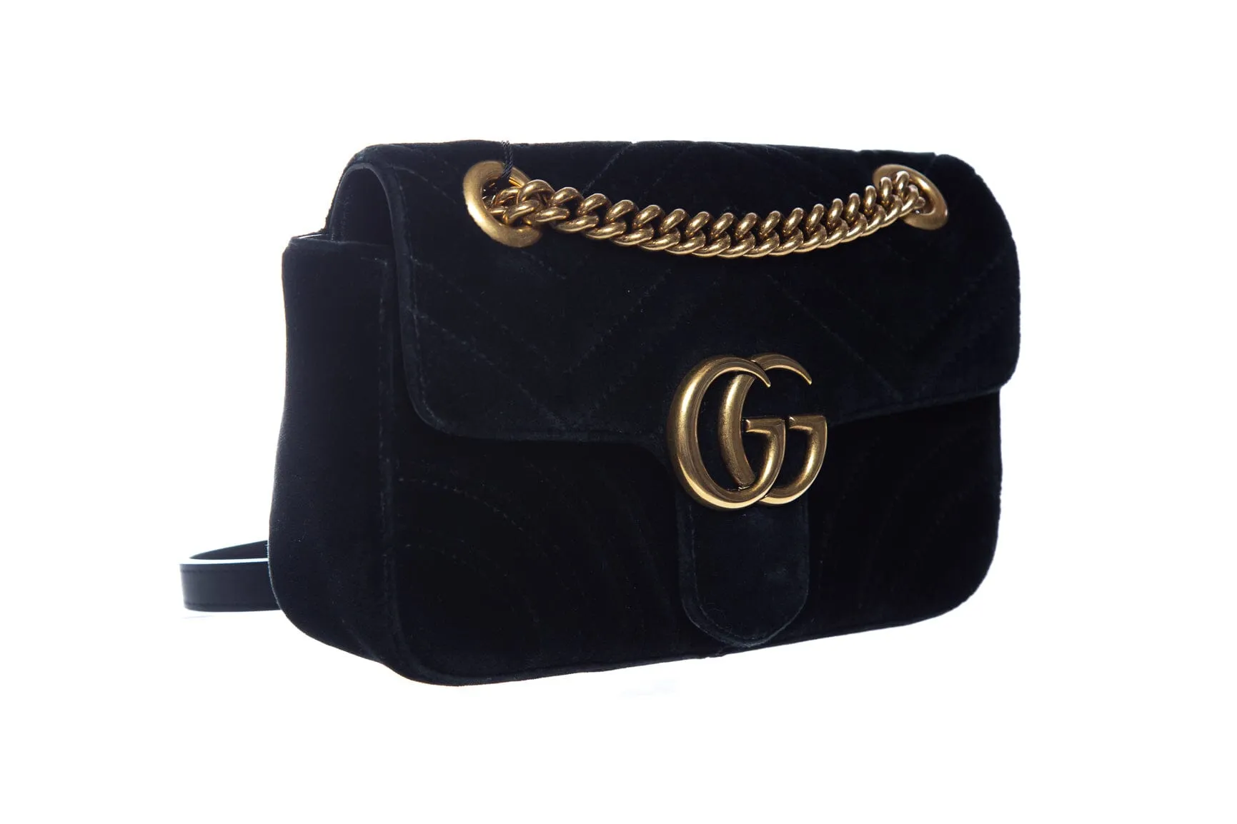 Gucci Black Velvet Marmont Handbag