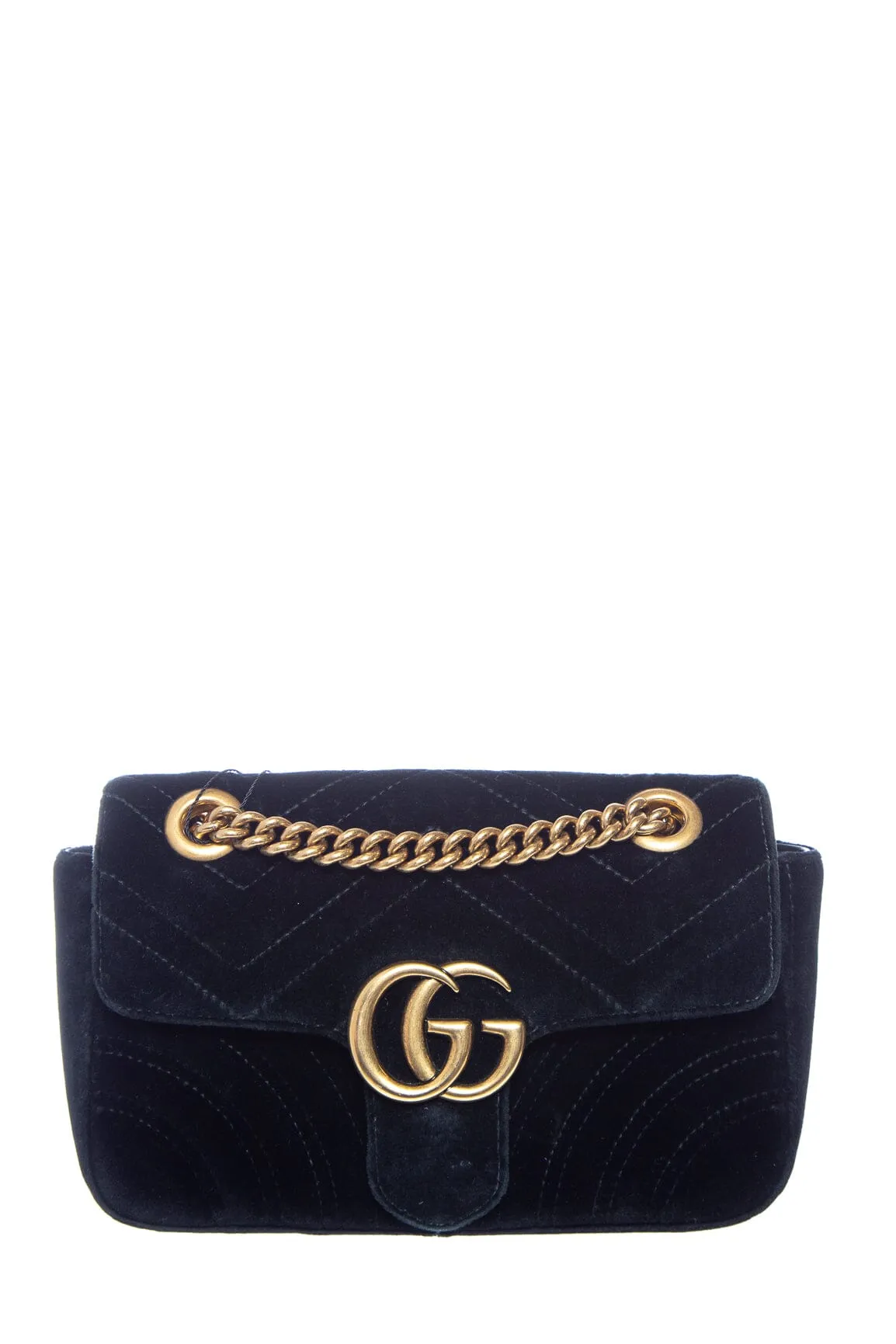 Gucci Black Velvet Marmont Handbag