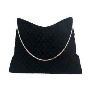 Gucci Black Velvet Oversize Metal Handle Bag