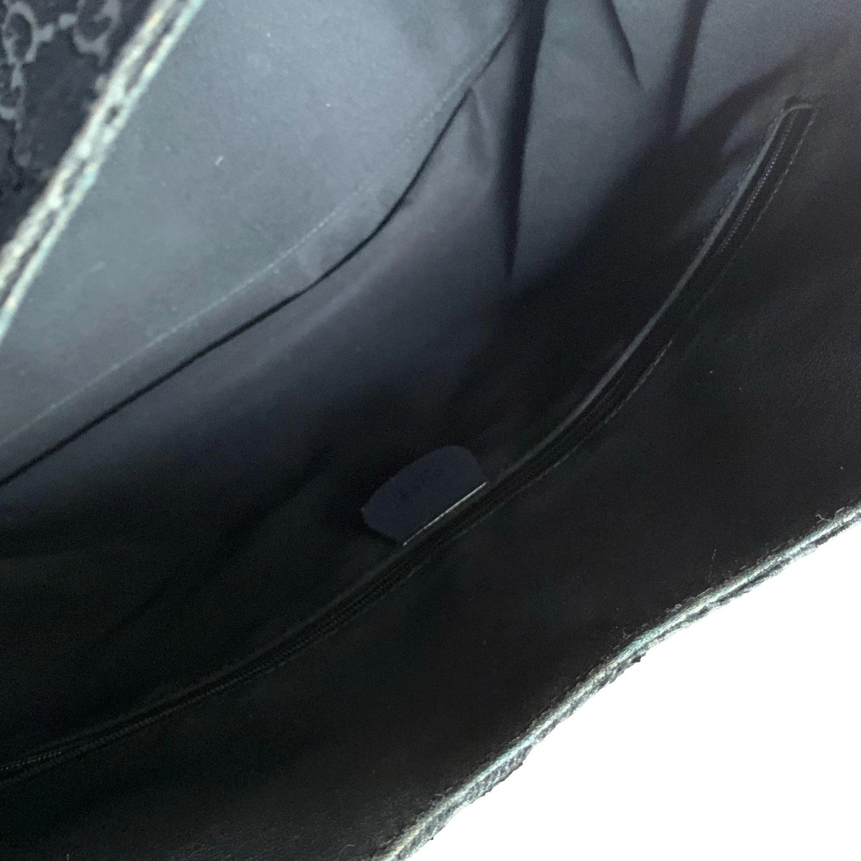 Gucci Black Velvet Oversize Metal Handle Bag